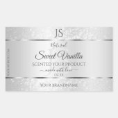 Light Silver Soft Glitter Product Labels Monogram (Voorkant)