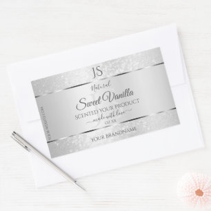 Light Silver Soft Glitter Product Labels Monogram