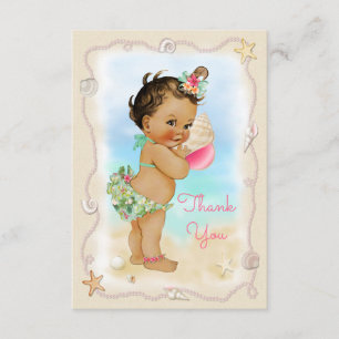 Light Skin Ethnic Beach Baby Conch Shell Dank u Bedankkaart
