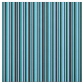 Light Sky Blue, Black & Dark Cyan Pattern Stof (Swatch)