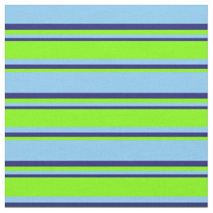 Light Sky Blue, Chartreuse en Midnight Blue Lines Stof