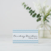 Light Sky Blue Chevron Custom Visitekaartjes (Staand voorkant)