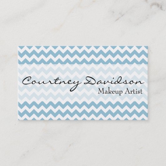 Light Sky Blue Chevron Custom Visitekaartjes (Voorkant)
