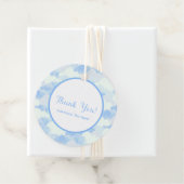 Light Sky Blue Clouds Party Favor Bedankjes Labels (In situ)