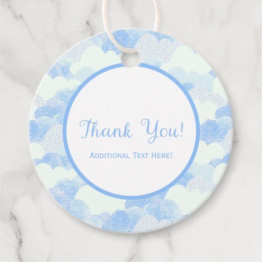 Light Sky Blue Clouds Party Favor Bedankjes Labels (Voorkant)