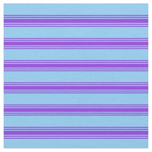 Light Sky Blue en Paars Pattern Stof (Close Up)