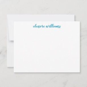 Light Sky Blue Preppy modern legant script Notitiekaartje