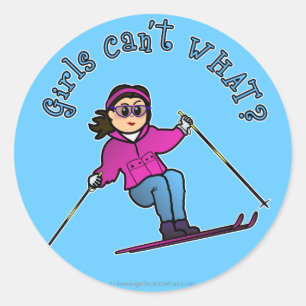 Light Snow Skier Ronde Sticker