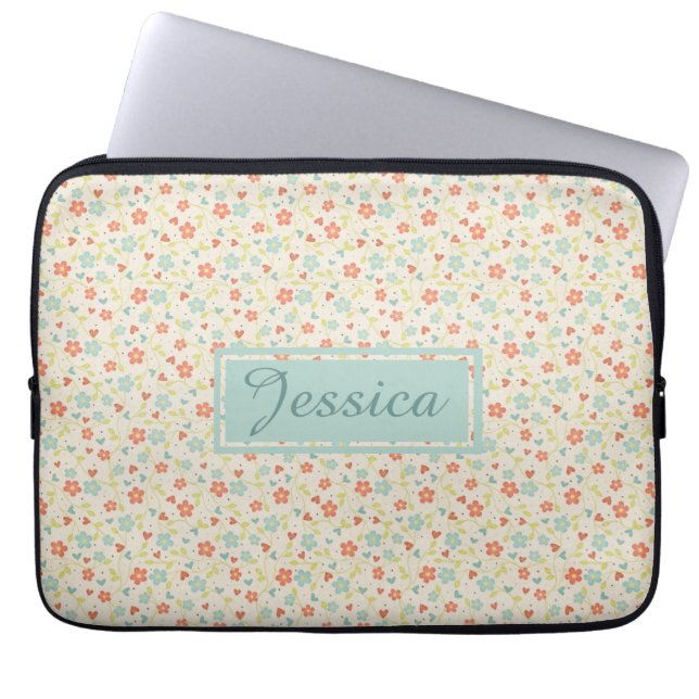  Light Spring Busy Floral - Aangepast Laptop Sleeve (Voorkant)