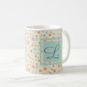  Light Spring Busy Floral Monogram Koffiemok (Voorkant rechts)