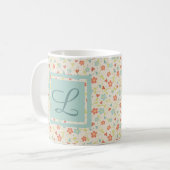  Light Spring Busy Floral Monogram Koffiemok (Voorkant links)