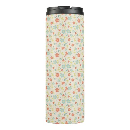 Light Spring Busy Floral Monogram Thermosbeker (Achterkant)