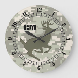 Light Storm Digital Camouflage Deer Camo Monogram Grote Klok