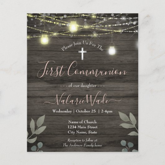 Light String Rustic First Community Budget Flyer (Voorkant)