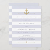 Light Striped Nautical Rehearsal Dinner Invite Kaart (Voorkant / Achterkant)