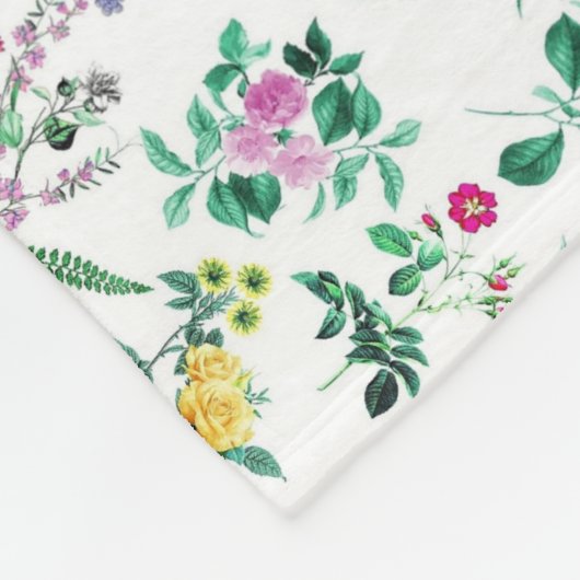 Light  Summer Floral Pattern Fleece Deken (Hoek)