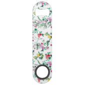 Light Summer Floral Personalized Speed Flessenopener (Achterkant)