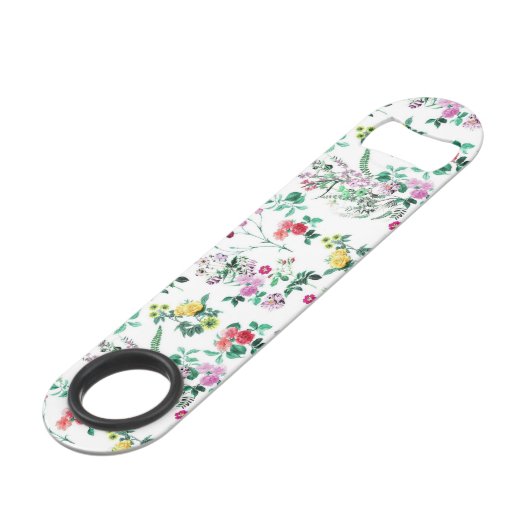 Light Summer Floral Personalized Speed Flessenopener (Achterkant Gekanteld)