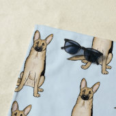 Light Tan German Shepherd Dogs Pattern Strandlaken (In situ)