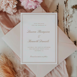 Light Taupe Elegant Script Sla de datum op Kaart