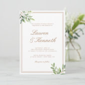 Light Taupe Eucalyptus Wedding QR-code Kaart (Staand voorkant)