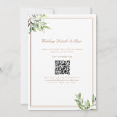 Light Taupe Eucalyptus Wedding QR-code Kaart (Achterkant)