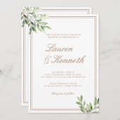 Light Taupe Eucalyptus Wedding QR-code Kaart (Voorkant / Achterkant)