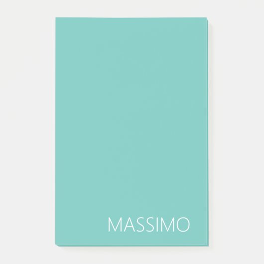 Light Teal Trendy Modern Minimalist Chic Name Post-it® Notes (Voorkant)