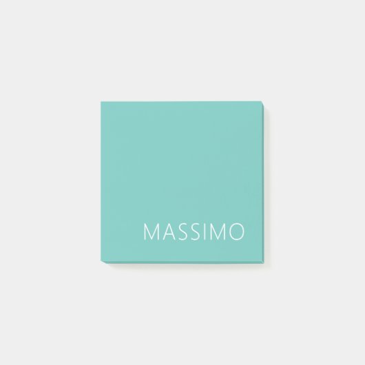 Light Teal Trendy Modern Minimalist Chic Name Post-it® Notes (Voorkant)