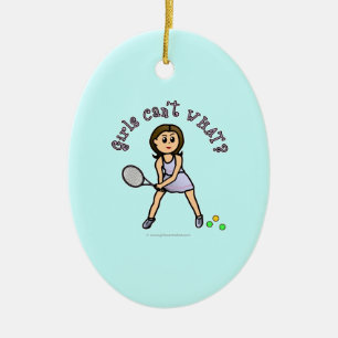 Light Tennis Player Girl Keramisch Ornament