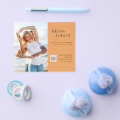 Light Terracotta PHOTO Weddenschap SAVE DATE QR CO Flyer (Enkel)