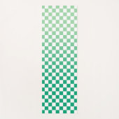 Light to Dark Green Ombré Checkered Pattern Yogamat (Voorkant)