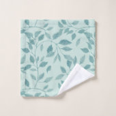 Light Turquoise Leaf Pattern Bad Handdoek (Wasdoekje)