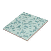 Light Turquoise Leaf Pattern Tegeltje (Zijkant)