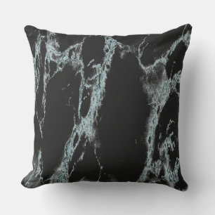 Light Turquoise Vein Black Marble Kijk uit Buitenkussen