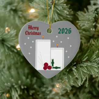 "Light Up the Season" Ceramic Heart Ornament