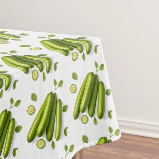 Light Vegetable Cucumber Floral Pattern Tafelkleed (Voorbeeld)