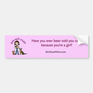 Light Veterinarian Girl Bumpersticker