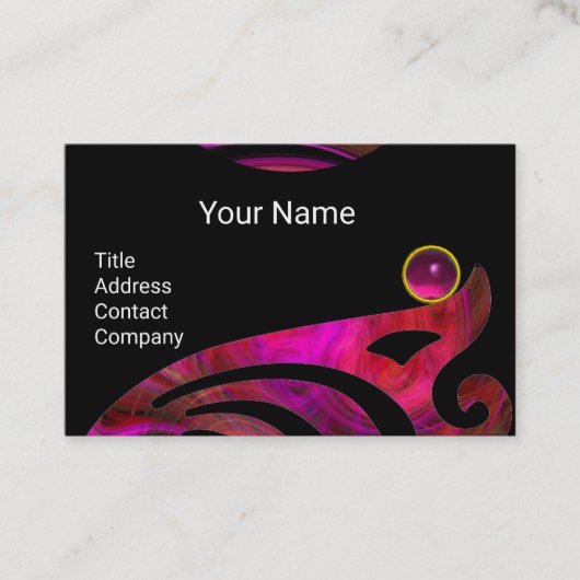 LIGHT VORTEX BUTTERFLY WING, RUBY Hot Pink Black Visitekaartje (Voorkant)
