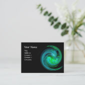 LIGHT VORTEX, levendig zwart-groen blauw Visitekaartje (Staand voorkant)
