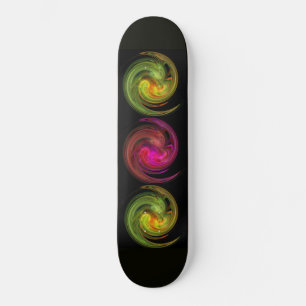 LIGHT VORTEX, zwart rood roze groen sinaasappel Skateboard