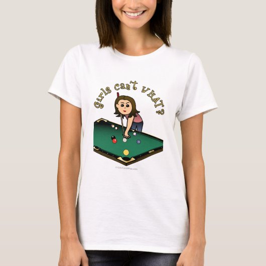 Light Vrouw Billiards Player T-shirt (Voorkant)