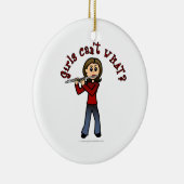 Light Vrouw Flute Player Keramisch Ornament (Rechts)