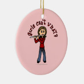 Light Vrouw Flute Player Keramisch Ornament (Rechts)