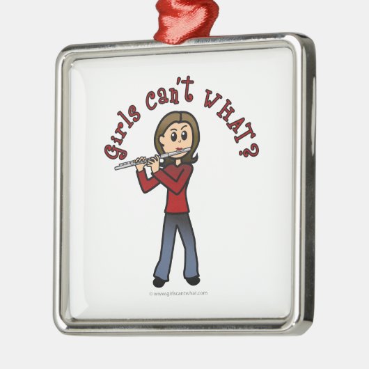 Light Vrouw Flute Player Metalen Ornament (Links)