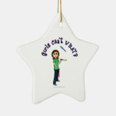 Light Vrouw Juggler Keramisch Ornament (Rechts)