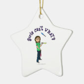 Light Vrouw Juggler Keramisch Ornament (Links)