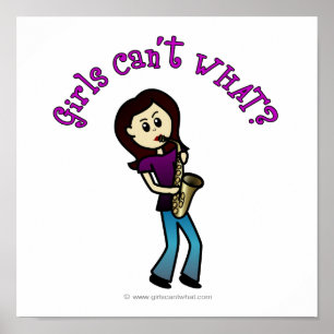 Light Vrouw Saxophone-speler Poster