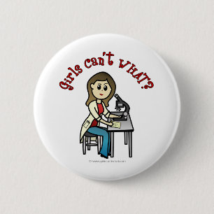 Light Vrouw Scientist Ronde Button 5,7 Cm