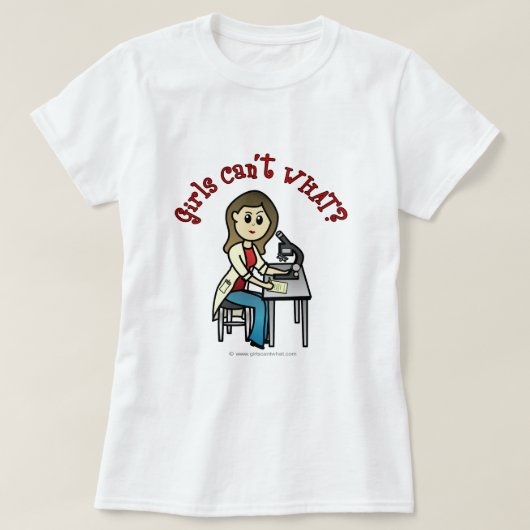 Light Vrouw Scientist T-shirt (Design voorkant)